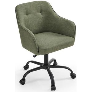 Songmics OBG019C01 Homeoffice stoel, draaistoel, bureaustoel, in hoogte verstelbaar, tot 110 kg belastbaar, ademende stof, voor werkkamer, slaapkamer, groen