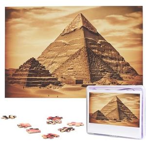 Vintage grote Egyptische piramidepuzzels 1000 stuks gepersonaliseerde legpuzzels houten fotopuzzel voor volwassenen familie foto puzzel geschenken voor bruiloft verjaardag Valentijnsdag geschenken