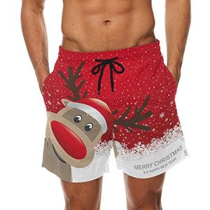 COOSUN Heren Kerstmis Rendier Beach Board Shorts Snelle Droge Zwemmen Trunk