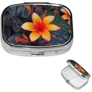 Pillendoos - Hawaiiaanse Tropische Bloem - Kleine Medicijnorganizer - 2 Vakken
