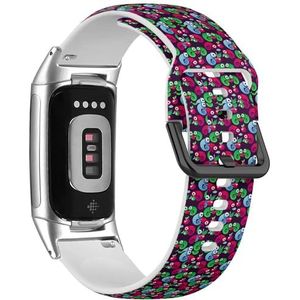 RYANUKA Zachte sportband compatibel met Fitbit Charge 5 / Fitbit Charge 6 (kleurrijke kameleon kinderen) siliconen armband accessoire, Siliconen, Geen edelsteen