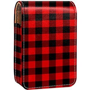 Gepersonaliseerde Lipstick Case Draagbare Make-up Tas Cosmetische Pouch Lippenstift Houder Make-up Organizer Zwart Rood Buffalo, Meerkleurig, 9.5x2x7 cm/3.7x0.8x2.7 in