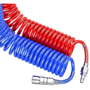 PU Spring Luchtslang Hogedruk Explosiebestendige Spiraal Intrekbare Luchtpomp Pneumatische Compressor Duct Quick Connector (Blauw 12 mm, 6M)