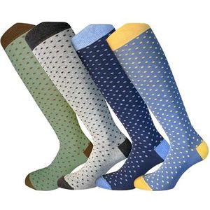 CriCri Socks Set van 4 paar lange herensokken van warm katoen, hoge kwaliteit, gemaakt in Italië, eenheidsmaat, Combinatie 3, Eén maat
