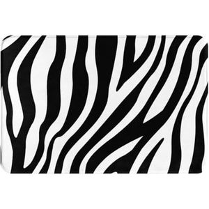 GloGlobal Zebra Stripes Design, deurmat badmat antislip vloermat zachte badkamertapijten absorberend badkamerkussen 40x60 cm