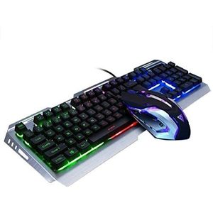 21stlady-bedraad gaming toetsenbord muis combo regenboog