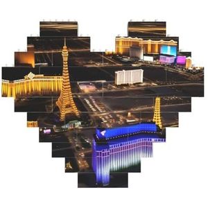 Las Vegas Night legpuzzel - hartvormige bouwstenen puzzelspel - leuk en stressverlichtend puzzelspel