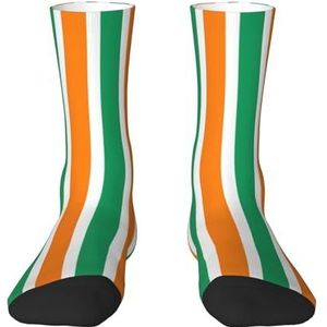 Evengigy Vlag van Ivoorkust Grappige Sokken Crazy Fashion Cool Gepersonaliseerde Zachte Crew Sokken voor Mannen Vrouwen Unisex, Wit, One size