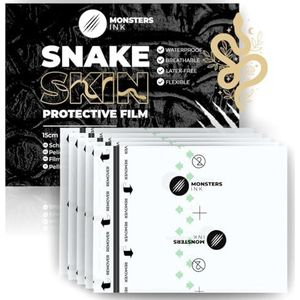 Monsters Ink Tattoo Supplies, Second Skin Waterproof Tattoo Bandage Tattoo Nazorg Zelfklevende Film Waterdichte Huid Healing Beschermende Bandage Roll Dressing Tape Tattoo (15cm x 10cm (5 Sheets))