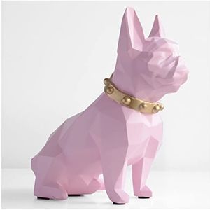 Spaarvarken Franse Bulldog Coin Bank Box Piggy Bank Figurine Home Decoraties Munt Opbergdoos Houder Speelgoed Gift Money Box Hond voor Digitale Spaarpot (Size : Pink)