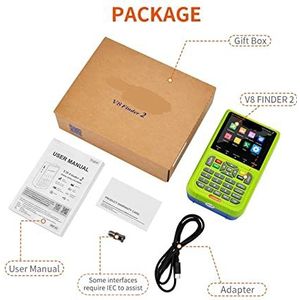 Satellietzoeker V8 Finder 2 Satellietsignaalzoeker DVB-S/S2/S2X Digitale 1080P HD H.264 Ondersteuning CCM, VCM, ACM, receptor de tv via satelliet(Only v8 finder 2)