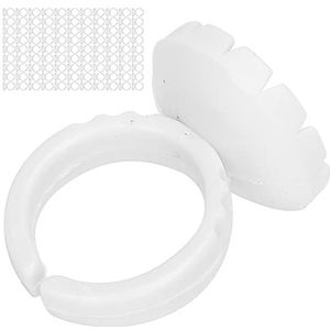 Wimperverlenging Lijm Ring Cup, Wegwerp Wimper Lijm Ring Cup 100PCS voor Thuis(100 pakjes in wit)