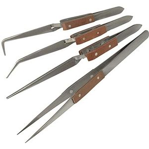 4 HOEK rechte zelfsluitende soldeerpincet horloge juweliers hand gratis set (120)