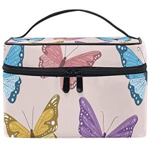 Hengpai Kleurrijke vlinder zwerm vliegende cosmetische tas reizen make-up trein gevallen opslag organizer voor vrouwen