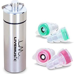 LiveMus!c HearGreat Ear Plugs - High Fidelity Oordopjes voor Muziek, Concert, Drummer, Percussie, DJ, Clubbing, Motorrijder - Herbruikbare, Comfortabele 27dB SNR bescherming, Verbeterde Grotere Tube Case