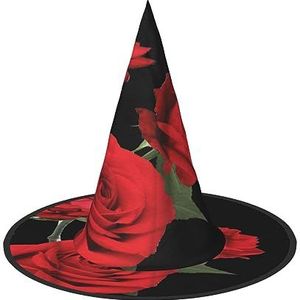 ASEELO Heksenhoed rode roos Halloween heksenhoed voor Halloween kostuum verkleedaccessoire