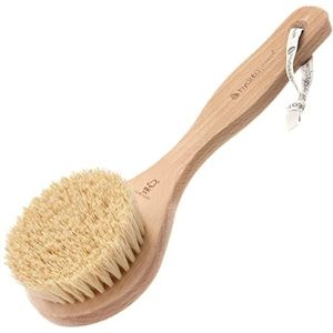 Hydrea London Dry Body Brush - Premium exfoliërende droge huid borstel cactus varkenshaar, veganistische droge borstel cellulitis verwijderaar, exfoliërende lichaamsscrubber voor lymfedrainage, FSC®