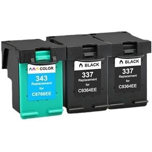 Compatibele 343 337 inktcartridge for Photosmart 2575 8050 C4180 D5160 Deskjet 6940 D4160 printer(2Pk Black 1Pk Color)