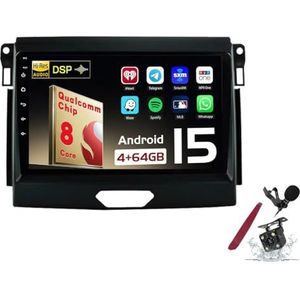 Android 15 Autoradio Sat Navi voor F-ord Everest/Ranger (2016-2019) 9 Inch Touchscreen Multimedia Speler met Draadloze Carplay GPS Navigatie FM RDS Bluetooth 5G-WiFi SWC DSP,M100s