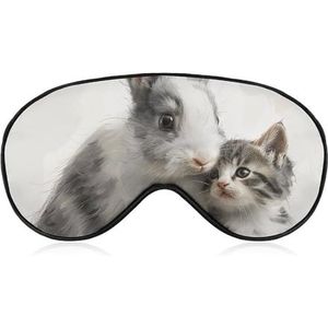 Verduisterend slaapmasker voor konijnen en katten, geventileerde stof, verstelbare draagstijl, slaapmasker zonder druk, zacht, huidvriendelijk oogmasker voor dames en heren