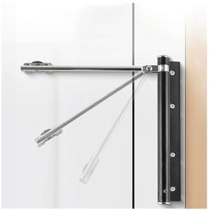 Roestvrijstalen automatische deursluiter, hydraulisch verstelbaar, stille push-pull voor thuis, slaapkamer, botsing en eenvoudige installatie (D rood brons)