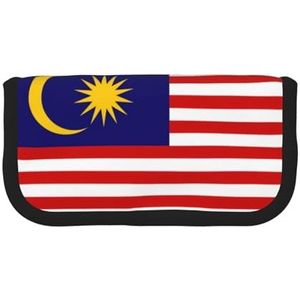 gopoo Maleisië Vlag Leuke Canvas Potlood Pouch - Georganiseerde Opslag voor Reizen & Dagelijks Gebruik Etui, Make-up Pouch
