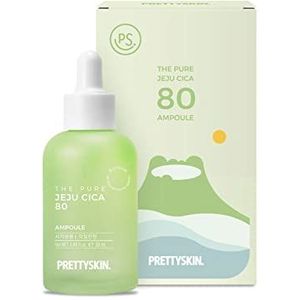 PRETTYSKIN Ps. De Pure Jeju Cica Centella Asiatia, Extract 80% Ampola, Kalmerend, Versterkt, Schijnt Huid met Bloem Complex, Dermatoloog getest, Hiccup Formule
