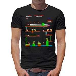 TShirt-People Retro Mario 1UP T-shirt voor heren, Donkey, zwart, XXL