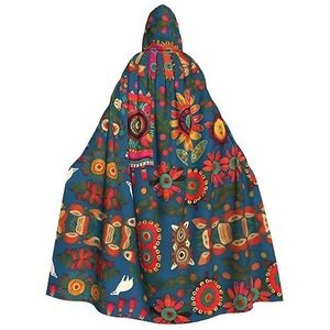 EdWal Mexicaanse Folk Art Boho print Hooded Robe, Unisex Volwassenen Hooded Mantel, Carnaval Cape voor Halloween Cosplay Kostuums