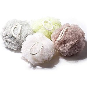 ICYCHEER Baddouche Sponge Poef Loofahs Milieuvriendelijke Exfoliërende Mesh Penseel Poef Bad Douche Sponge Willekeurige Kleuren-Exfoliëren, Reinigen, Kalmeren Huid 1pc Zwart