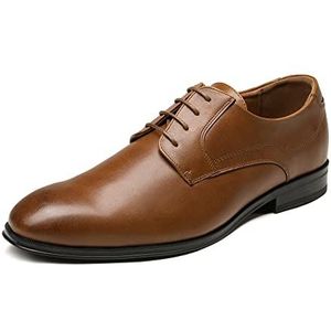Bruno Marc Herenkostuumschoenen, veterschoenen, klassieke zakelijke Derby Oxford, bruiloftsschoenen, veterschoenen, bruin, 43 EU