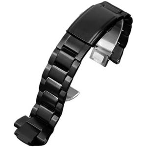 Solide roestvrijstalen fijne stalen horlogeband Geschikt for Casio horloge G-SHOCK Steel Heart GST-B400-serie Sport herenpolsband (Color : Black, Size : GST-B400)