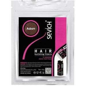 Sevich Haarvezels, haarbouwvezels, originele navulling, natuurlijke keratinevezels voor dun haar, 100 g, kastanjebruin