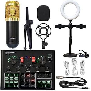 Geluidskaartset, Professionele Audio V8 Geluidskaart Set Mic Studio Condensator Microfoon for Podcast Opname Live Streaming(V9X PRO Full Set)