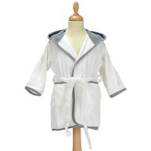 ARTG® Boyzz&Girlzz® kinderbadjas met capuchon, wit met antraciet, maat 140/152