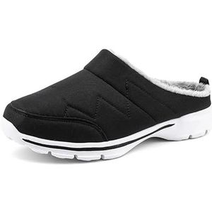 Katoenen herenschoenen Warme schoenen Antislip Winterslippers Zachte pantoffels Damesparen Comfortabele herenslippers (Color : Black WHite, Size : 40)