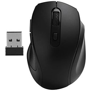 Draadloze Muis, Stille Muis 2.4G Draagbare Mobiele Optische Kantoormuis met Nano-ontvanger Instelbare DPI voor Kantoor/Gaming Ergonomische Muizen Notebook Desktopcomputeraccessoires(zwart)