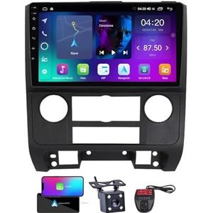 Android 13 QLED Autoradio voor Ford Escape 2007-2012 - Ingebouwde DSP/Carplay/Android Auto - Camera + DVR - 9 inch 2 Din - Stuurbediening - FM AM RDS DAB Radio - BT 5.0(NF-2)