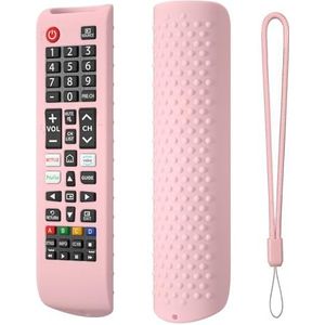 Smart TV BN59-01315A BN59-01315B Afstandsbediening Beschermhoes Siliconen Cover Mouw met Opknoping Touw Voor BN59-01315E BN59-01315L BN59-01315J Bn59-01347a Bn59-01180a (Roze)