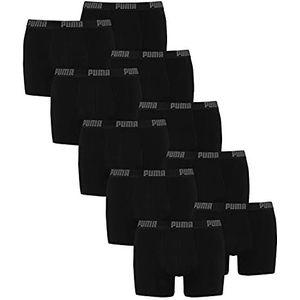 Puma 521015001 Boxershorts voor heren, onderbroeken, pak van 10, -230 zwart/zwart, S