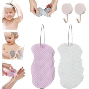 Korean Skin Scrubber Sponge, Korean Skin Sponge, Super Soft Exfoliating Bath Sponge, Korean Skin Scrubber Exfoliator Sponge, Korean Skin Exfoliating Body Scrubber Sponge Reusable (2Pcs-A)