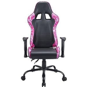 Subsonic - Ergonomische gamingstoel, verstelbare rug en armleuningen, Pink Power gamingstoel voor meisjes, roze en zwart