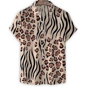 T Shirts Men Leopard Shirt Men 3D Printed Tiger Stripes Short Sleeves Tops Blouse Casual Summer Loose Shirts-Shirts-Zxa33495-Xl