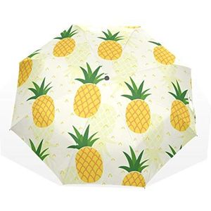 Rootti 3 Vouwen Lichtgewicht Paraplu Fruit Ananas Patroon Een Knop Auto Open Sluiten Paraplu Outdoor Winddicht voor Kinderen Vrouwen en Mannen