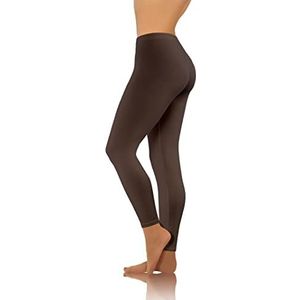 sesto senso Lange dameslegging van katoen, voor meisjes, fitnessbroek, sportbroek, kleurrijk, yoga, bruin, M