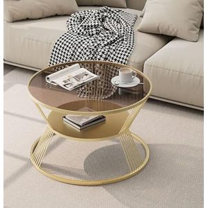 GZDZ Scandinavisch licht luxe lange regenboog glazen salontafel moderne eenvoudige kleine huishouden gehard glas kleine ronde tafel (A3,70x45cm/28x18inch)