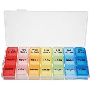 Cecilie Wekelijkse pillendoosje Organizer For 7 Dag Ochtend Middag Nacht Medicine Box Dispenser Splitter Pill Container Cecilie