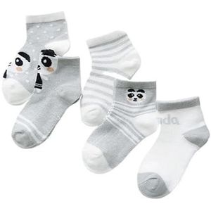 5 paren/partij 0-24M sokken katoenen mesh peutersokken kledingaccessoires (Color : Panda, Size : 10-24Month(S))