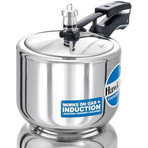 Hawkins Roestvrij staal Inductie Compatibel Snelkookpan (hoog), 3 liter, zilver (HSS3T)