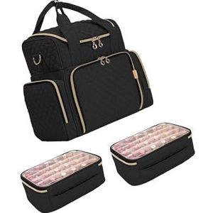 Zymoplas Draagbare Nagellak Opbergtas met Duurzame Ritsen Reizen Cosmetische Organizer Case Flessen, Type 2